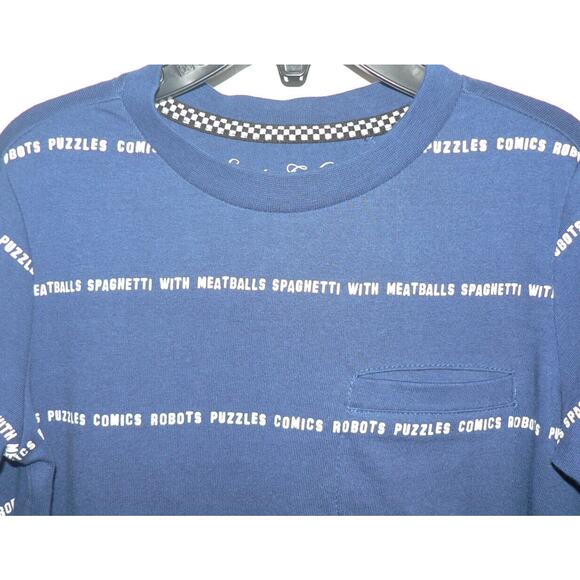 Sovereign Code Boy's Long Sleeve Pocket Dupree Robot Stripe T-Shirt Blue Size 4 - Picture 2 of 3